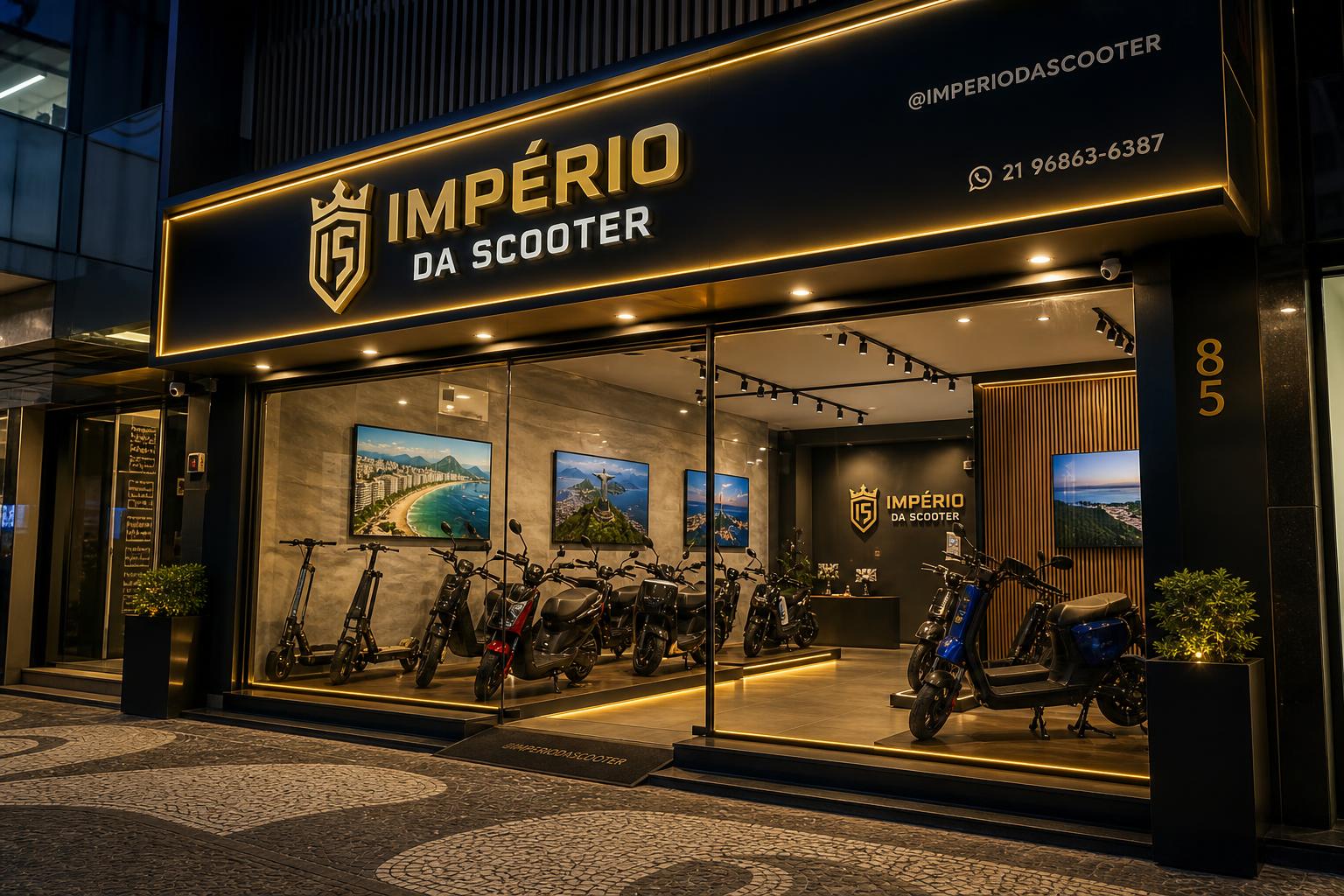 Fachada da loja Império da Scooter no Rio de Janeiro
